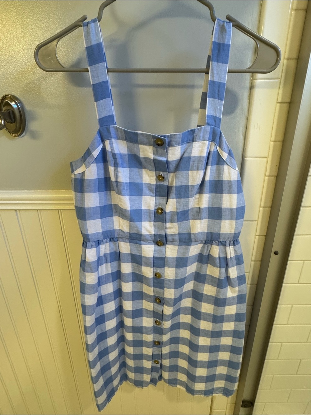 J. Crew Blue and White Gingham Sundress